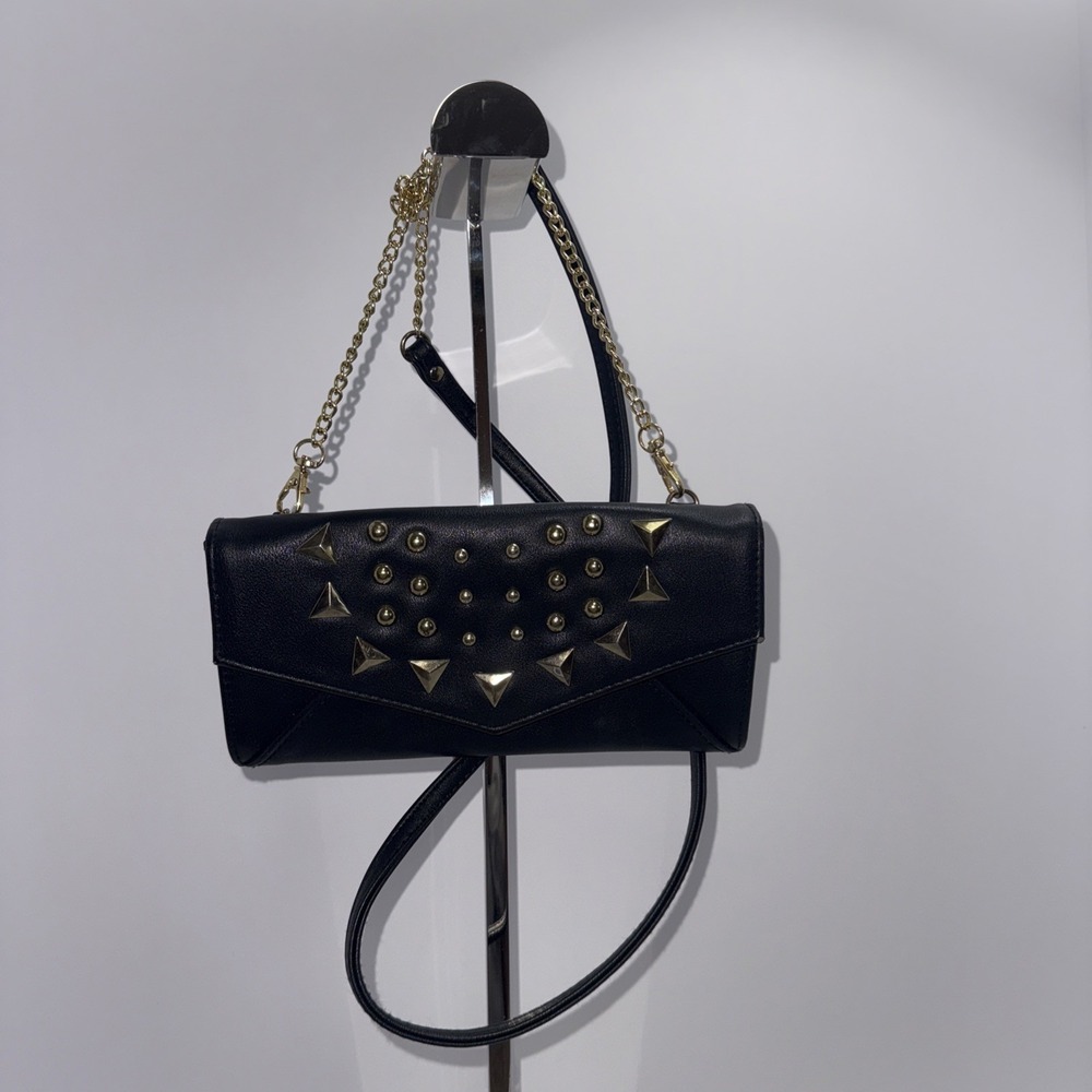 Black Studded Punk Crossbody Handbag/Clutch Bikecore Goth Y2K Steampunk Festival